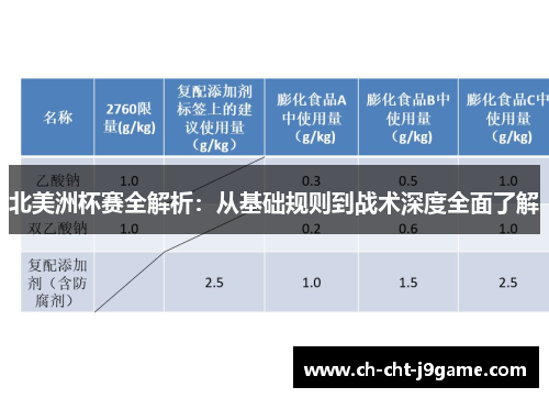 北美洲杯赛全解析：从基础规则到战术深度全面了解