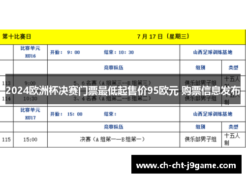 2024欧洲杯决赛门票最低起售价95欧元 购票信息发布 2024欧洲杯决赛门票最低起售价95欧元 购票信息发布
